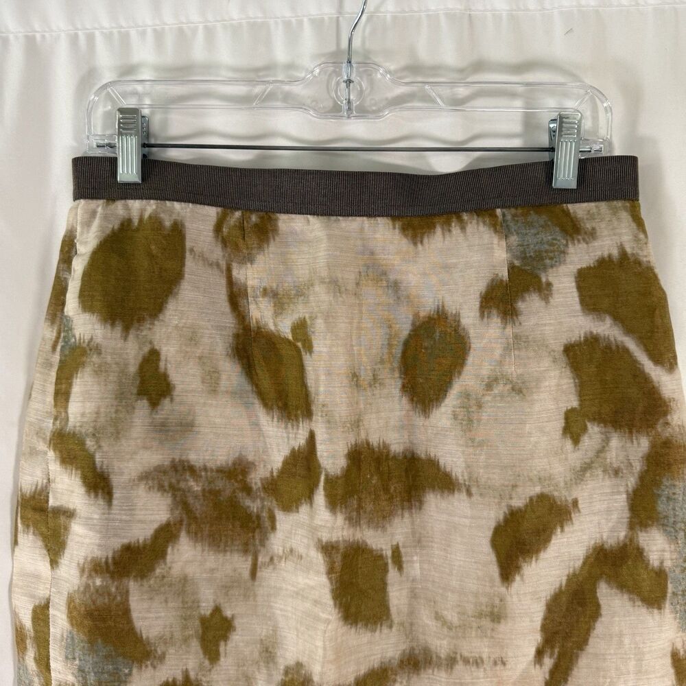 LOFT Ramie Blend Mini Skirt Women's 6 Brown Pockets High Rise - Picture 2 of 9